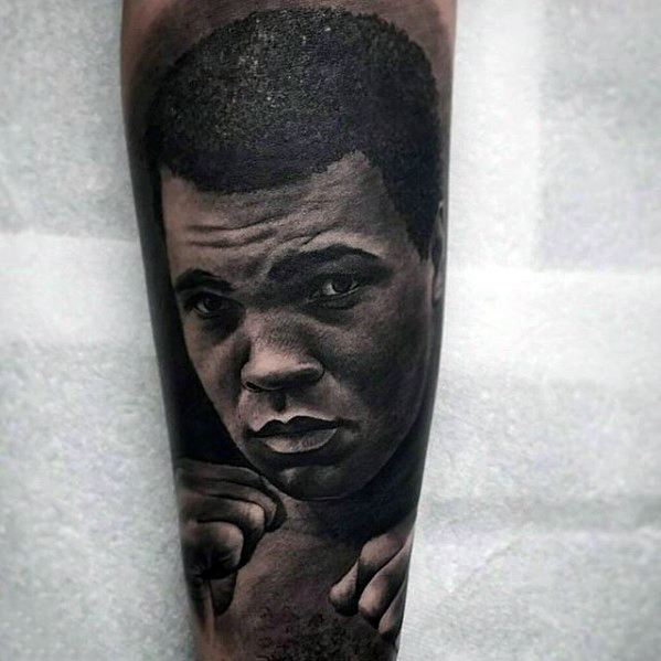 Creative Muhammad Ali Tattoos For Men On Inner Forearm
