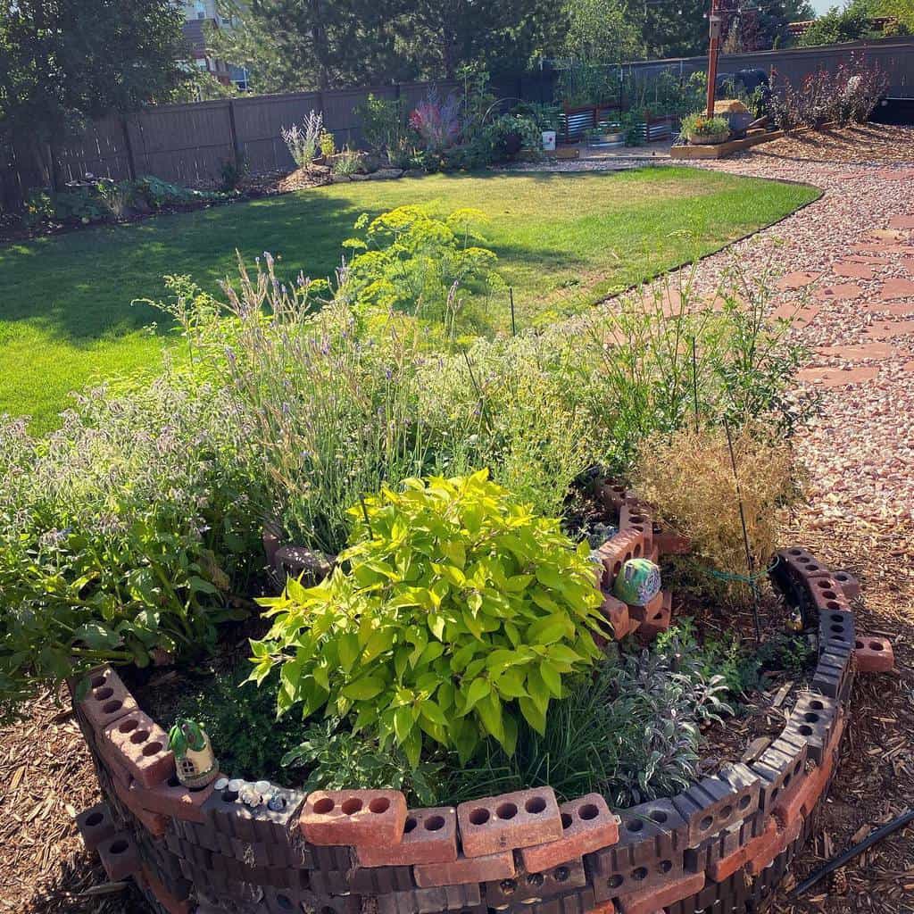 brick planter herb garden