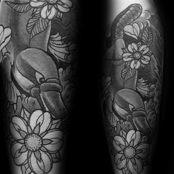 Creative Platypus Tattoos For Men Forearm Sleeve