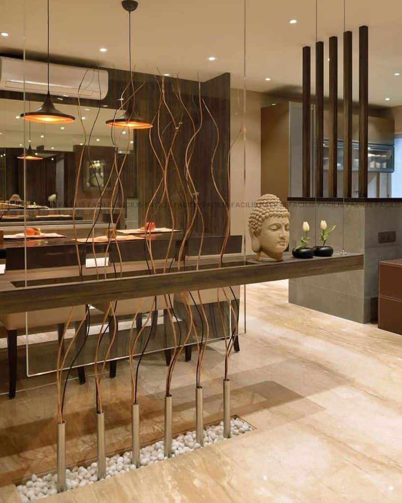 ornate glass room divider