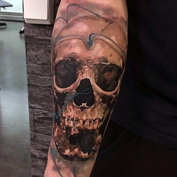Creative Skull Forearm Greatest Tattoos For Men