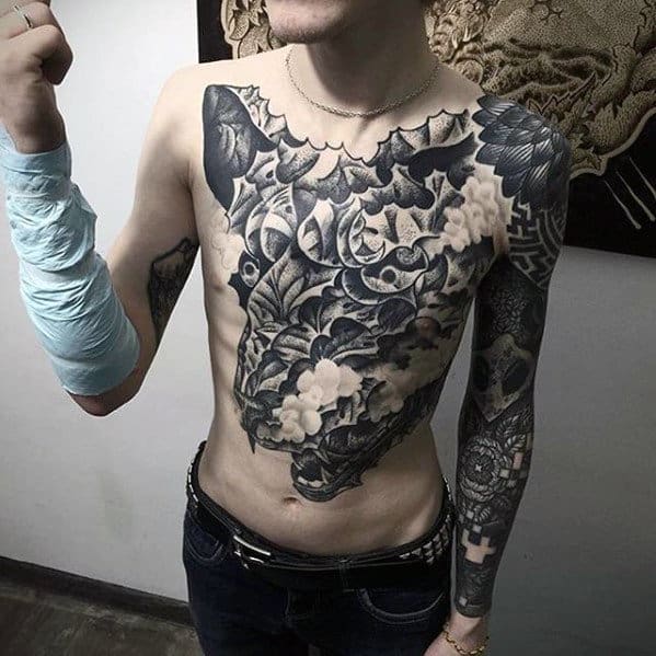 Creative Skull Guys Badass Chest Tattoos