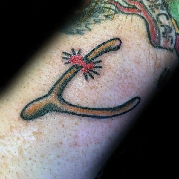 Creative Snapped Wishbone Arm Tattoos For Men