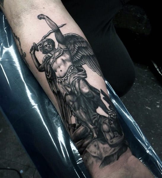 Creative St Micheal Tattoo Male Design Ideas
