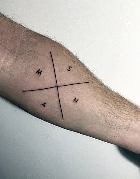 Cross Guys Tattoo Fine Line Style
