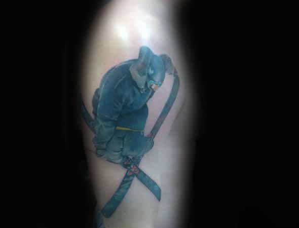 Crossed Skis Guys Uppe Arm Tattoos