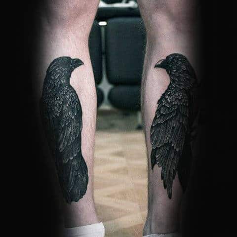 Crow Shin Tattoos For Men