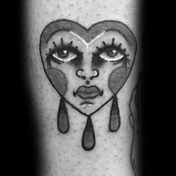 Crying Heart Male Tattoo Designs Forearm