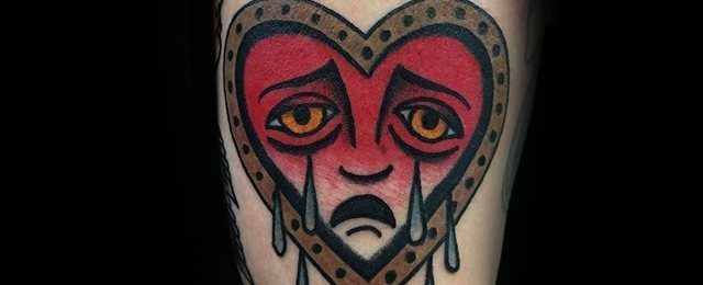 Crying Heart Tattoo Designs For Men