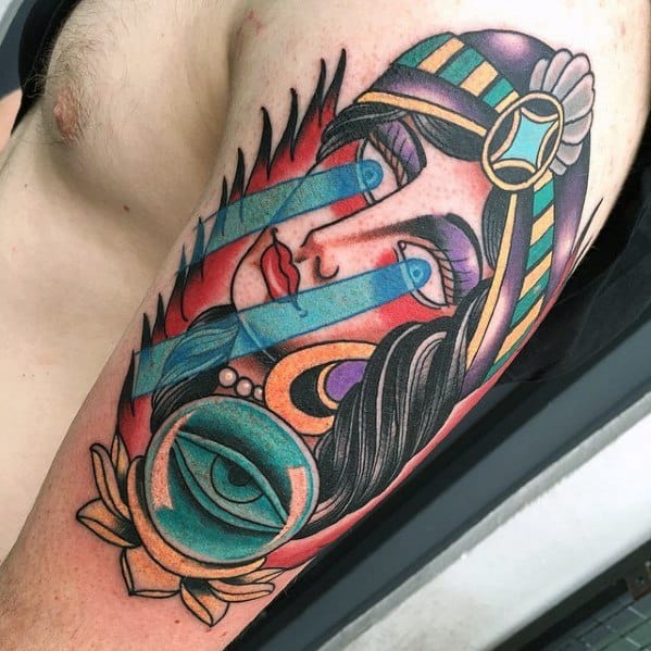 Crystal Ball Tattoo Design On Mans Arm