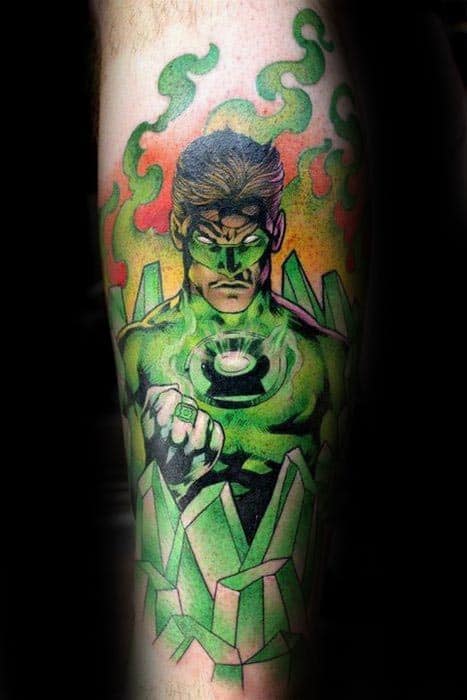 Crystal Green Lantern Mens Inner Forearm Tattoos