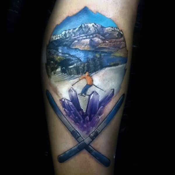 Crystals Mountain Slope Guys Skiing Arm Tattoos