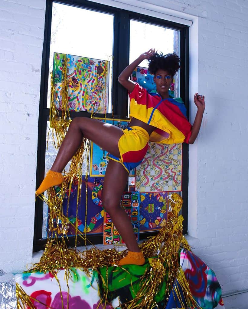 Curly Hair Portrait 90s Outfit