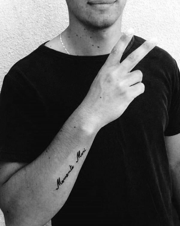 Cursive Memento Mori Mens Handwritten Font Tattoos