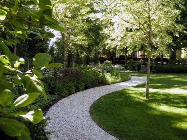 curved freeform gravel path