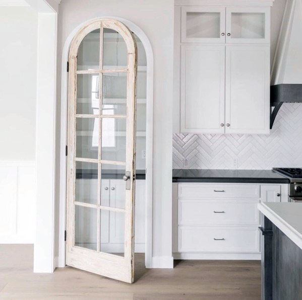 curved glass window pantry door 