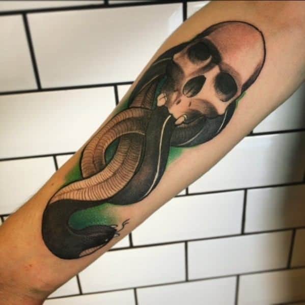 D Shaded Forearm Guys The Dark Mark Tattoos