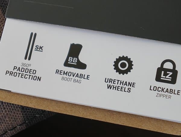 Dakine Fall Line Ski Roller Bag Features Tag