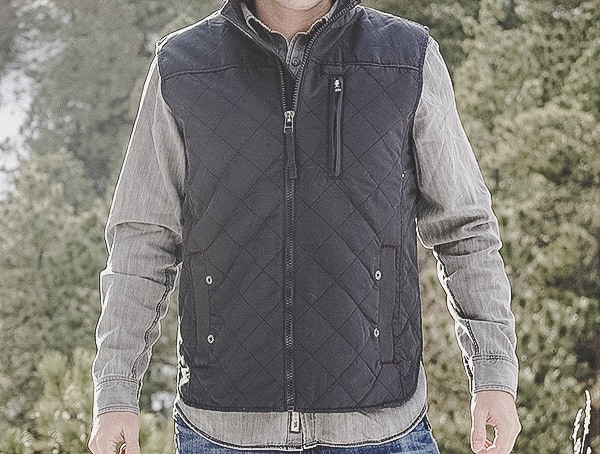 Dakota Grizzly Onyx Mens Quilted Vic Vest Review Front