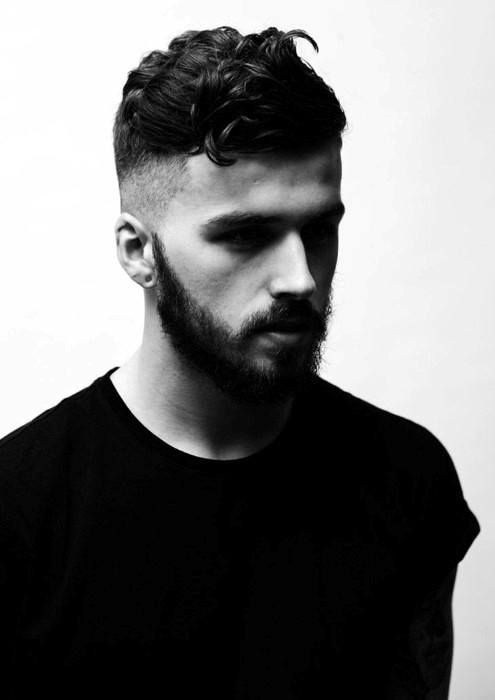 Dapper Medium Curly Fade Mens Haircuts
