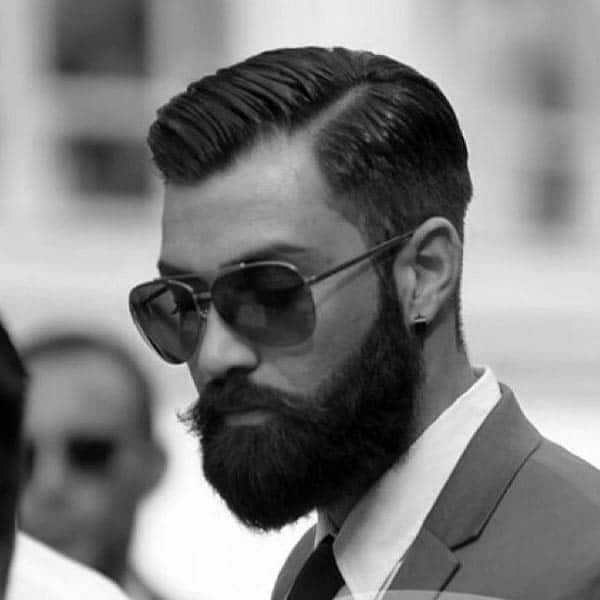Dapper Mens Hard Part Traditional Hairstyle