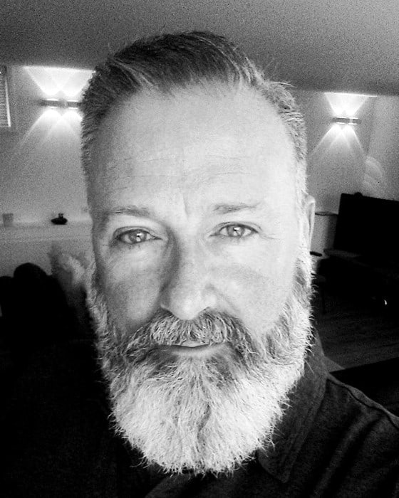Dapper Slick Mens Beard With Grey Style
