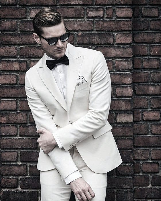 Dapper Suit And Bowtie All White Outfits For Men