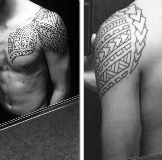 Dark Black Pencil Design Guys Quarter Sleeve