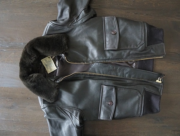 Dark Brown Goatskin Leather Mens Jacket Cockpit Usa G 1 Flight With Removeable Collar