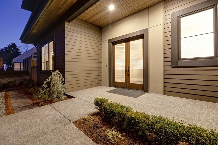 dark brown modern exterior window trim