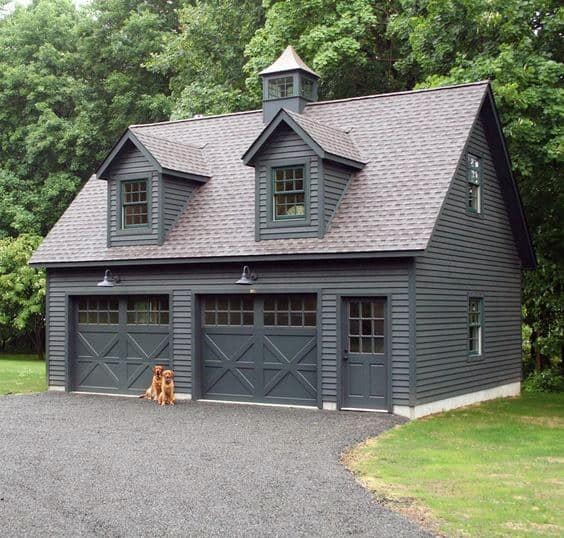 Dark Grey Detached Garage Ideas
