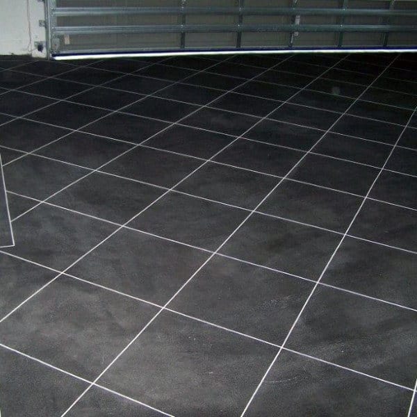 Dark Grey With Light Grey Grout Garage Flooring Tiles Ideas