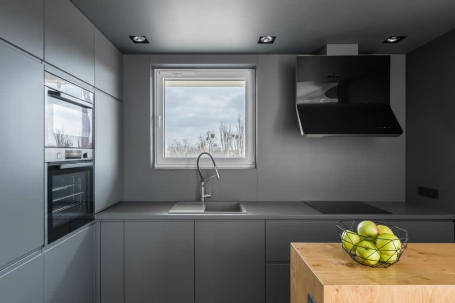 gray kitchen cabinets