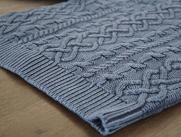 Dark Navy Mens Kinross Cashmere Cable Shawl Cardi