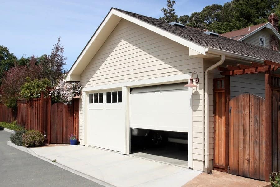 clean white garage doors 