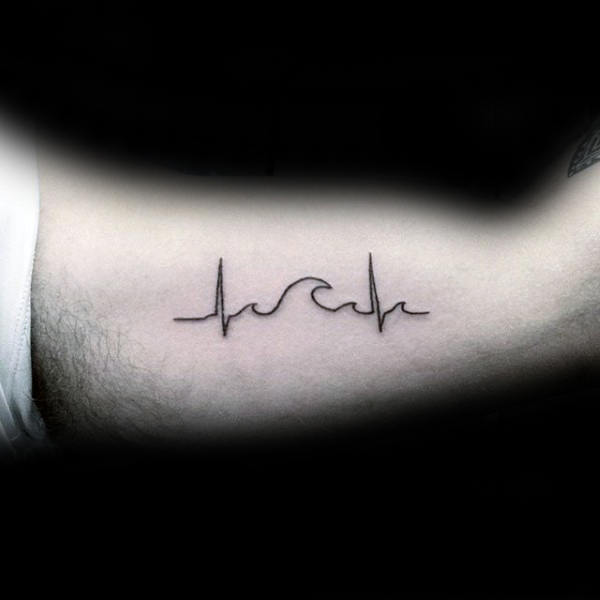 Dark Surf Line Tattoo Male Arms