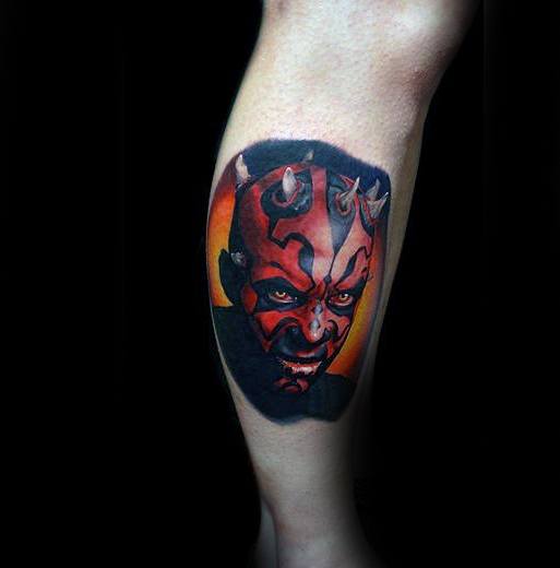 Darth Maul Guys Tattoo Designs Side Of Leg
