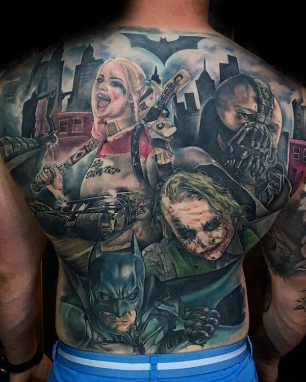 Dc Comics Mens Bane Full Back Themed Tattoos