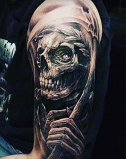Death And Life Grim Reaper Tattoos Half Sleeve