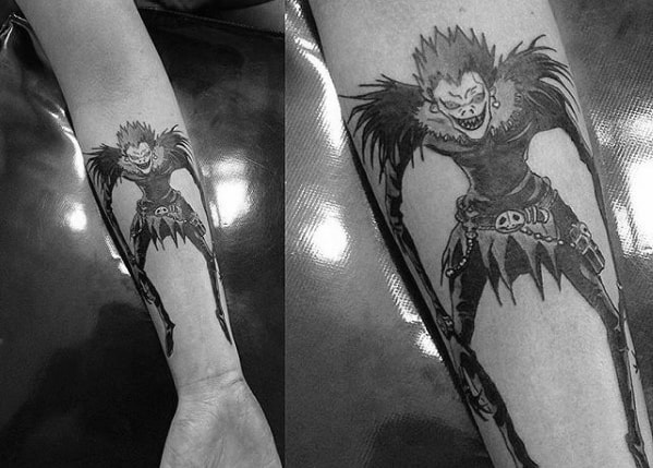 Death Note Inner Forearm Guys Tattoo Designs
