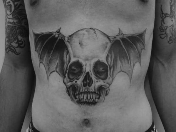 Deathbat Stomach Male Tattoos
