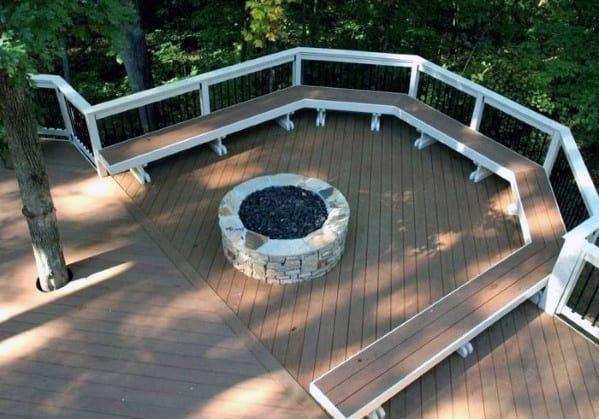 cobblestone deck firepit