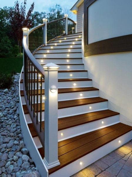 wrap-around curved deck steps 