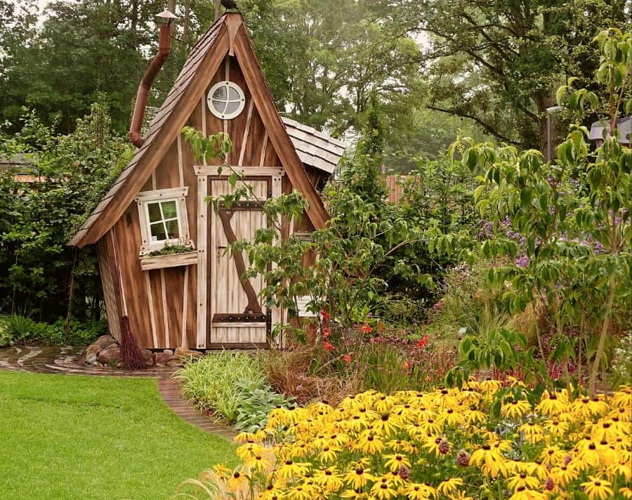 small garden shed shaped like a house big garden