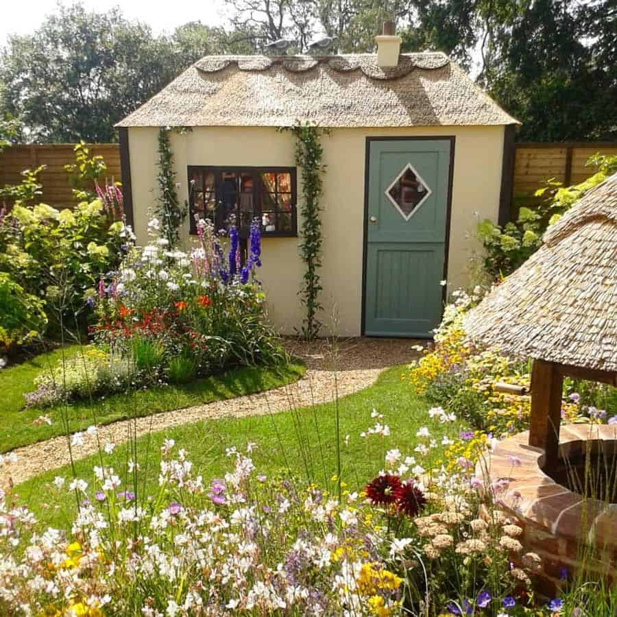 small garden shed resembling cottage