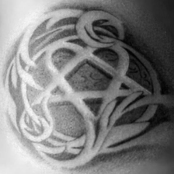 Decorative Male Heartagram Chest Tattoo Designs