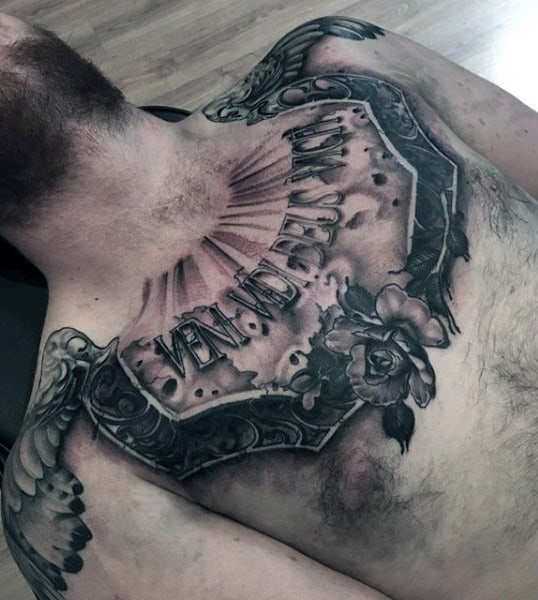 Decorative Mens Collar Bone Tattoo Ideas