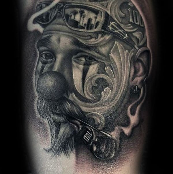 Decorative Portrait Of Man Chicano Guys Arm Tattoos