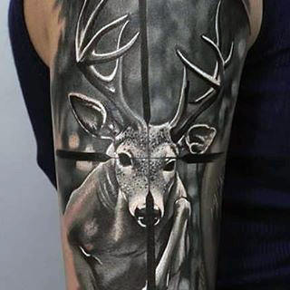 Target Deer Hunting Tattoo Ideas For Males