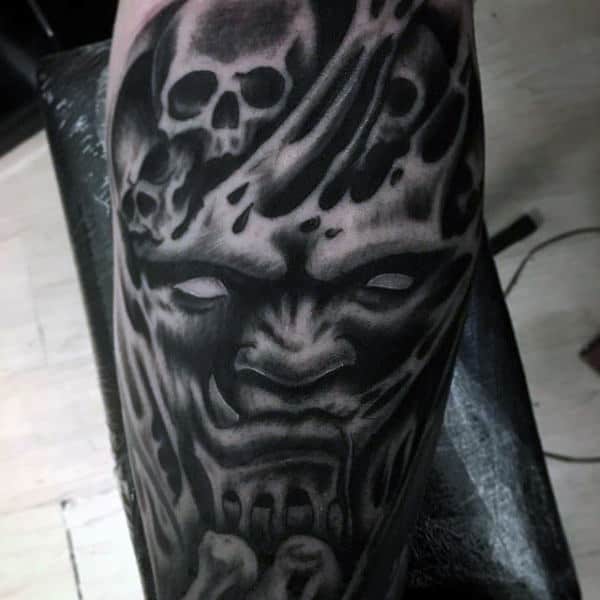 Demon Face Tattoo For Men